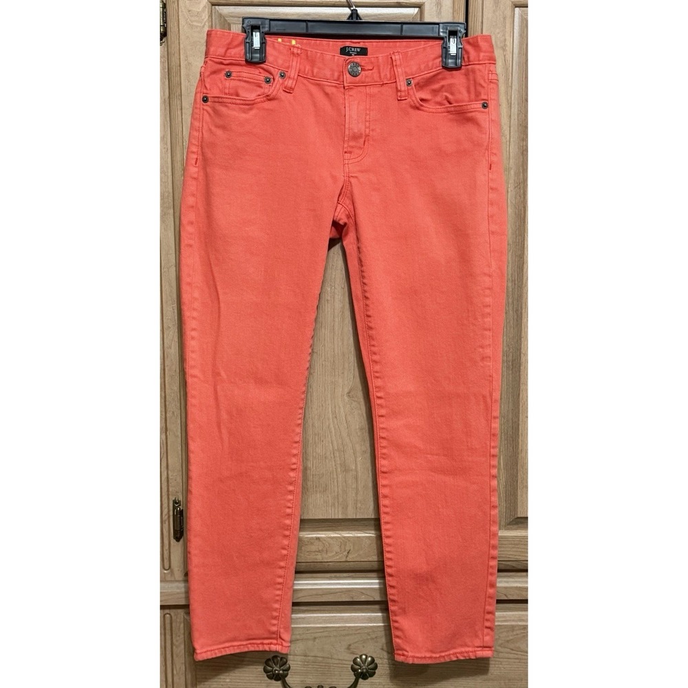 J. Crew Toothpick Denim Jeans Women's Size 29 Orange Stretch Slim Casual Pants